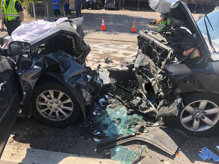 Head-on car crash in Denver Colorado